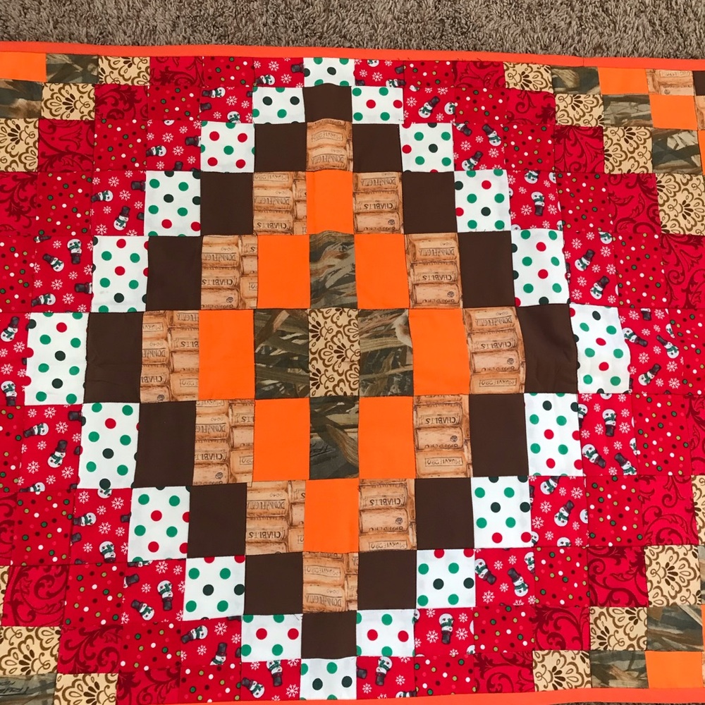 Baby Quilt Crib Blanket Christmas Patchwork Quilt Snowman